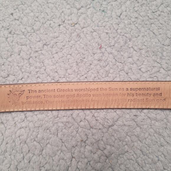 VTG Brighton Belt Medium Brown Leather Museum Collection Sun Moon 90s Western - Picture 9 of 10